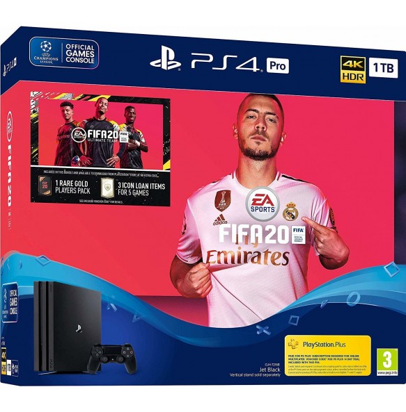 Sony Playstation 4 Pro Console PS4 Pro 1TB Black + Fifa 20 